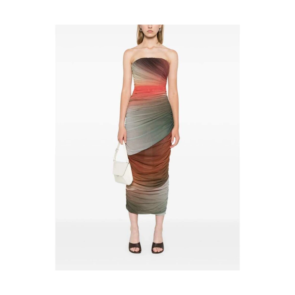 The Attico Gradiënt Mesh Jurk Strapless Mouwloos Multicolor Dames