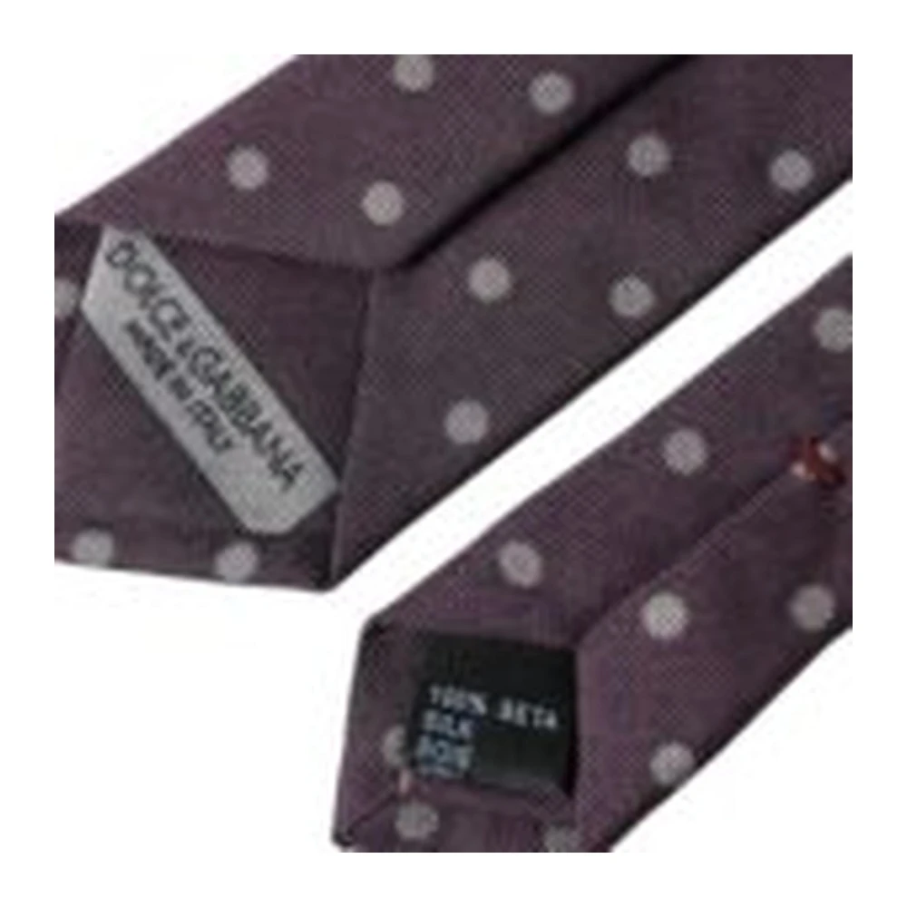 Dolce & Gabbana Paarse polka dot zijden stropdas Purple Heren