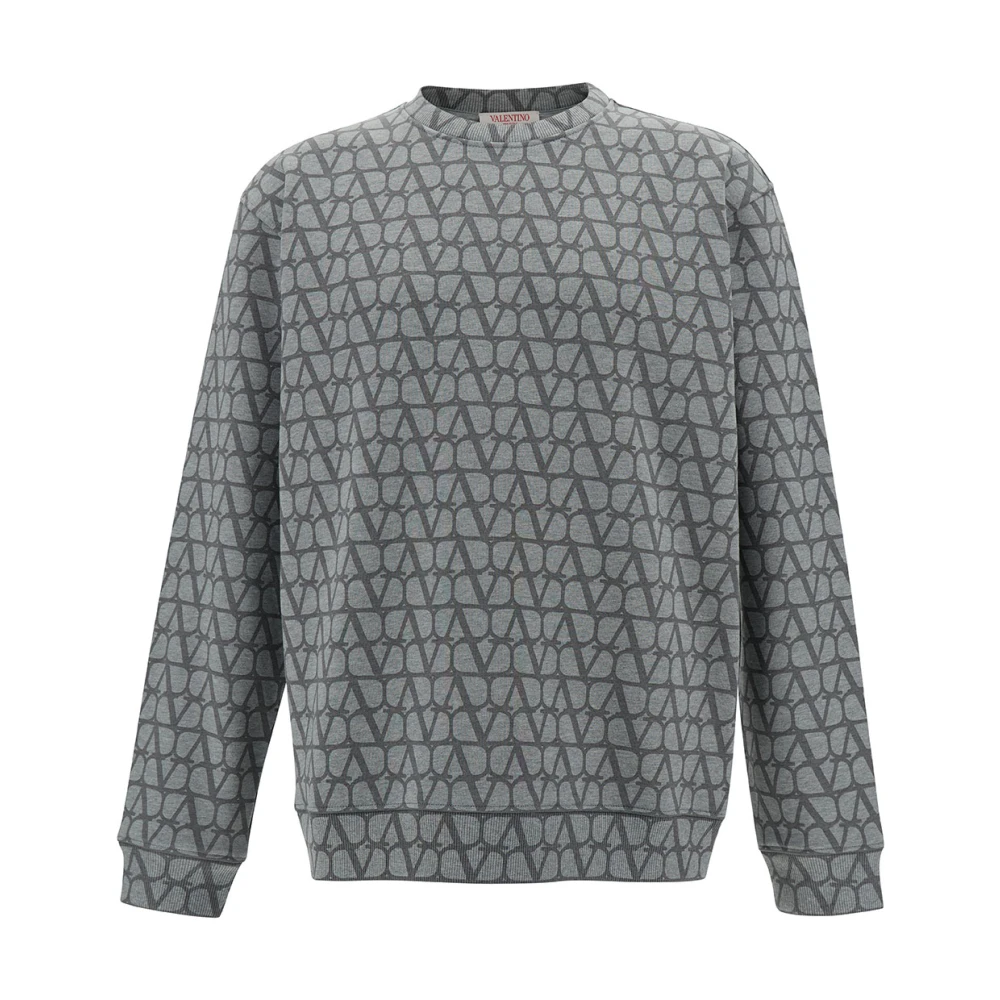 Valentino Monogram Print Crewneck Sweatshirt Grijs Gray Heren