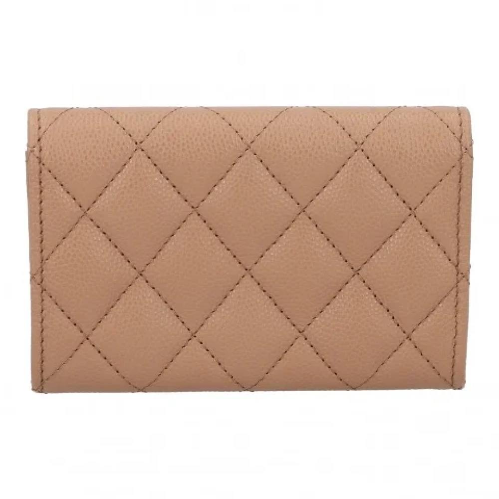 Chanel Vintage Pre-owned Leather wallets Beige Dames