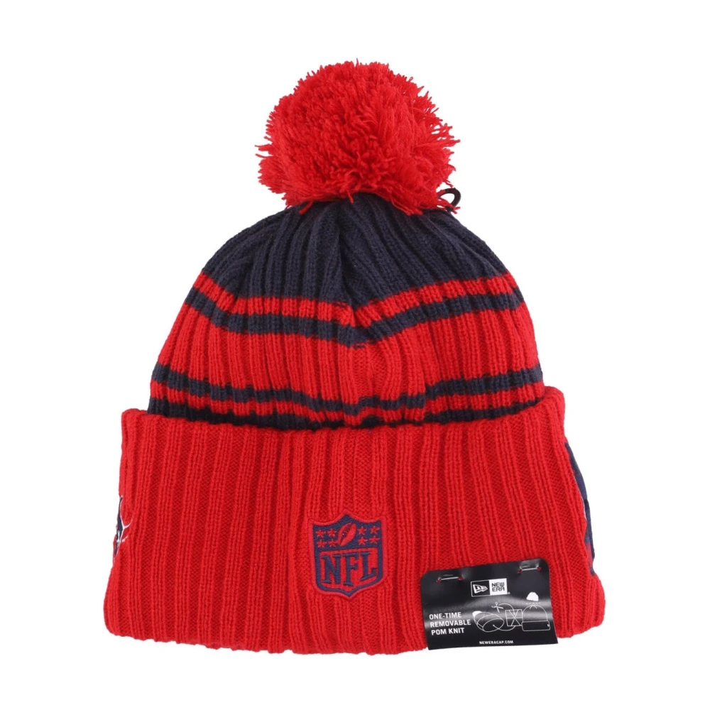 new era Houston Texans Pom Beanie Hat Red Heren