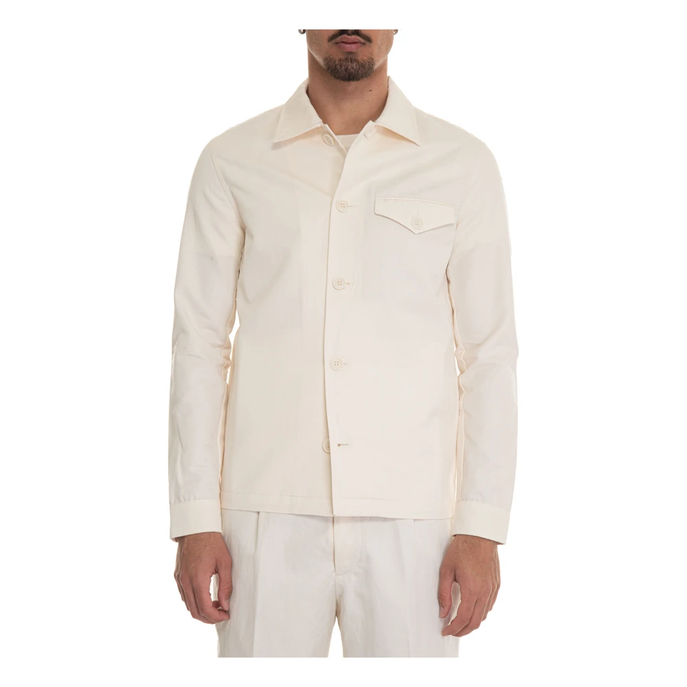 Hindustrie Knoopsluiting Overshirt met Borstzak Beige Heren