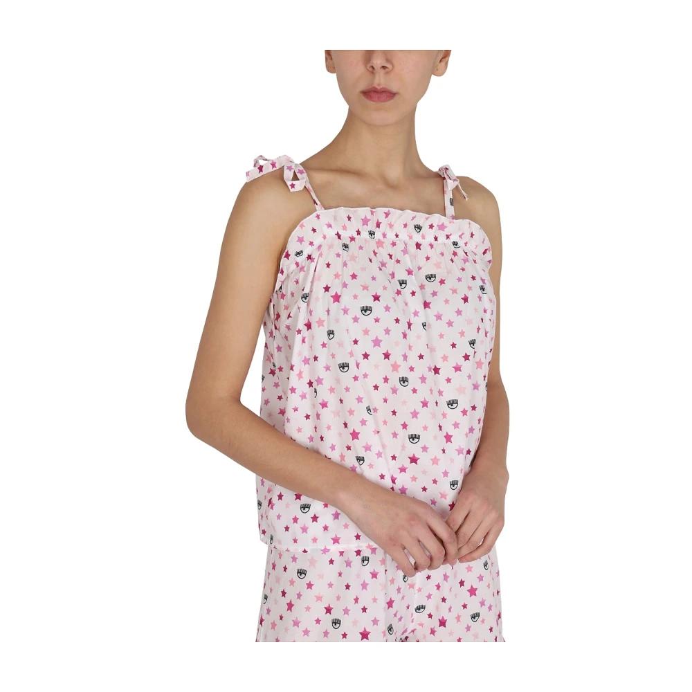 Chiara Ferragni Collection Regenboog All Over Print Pyjama's Pink Dames