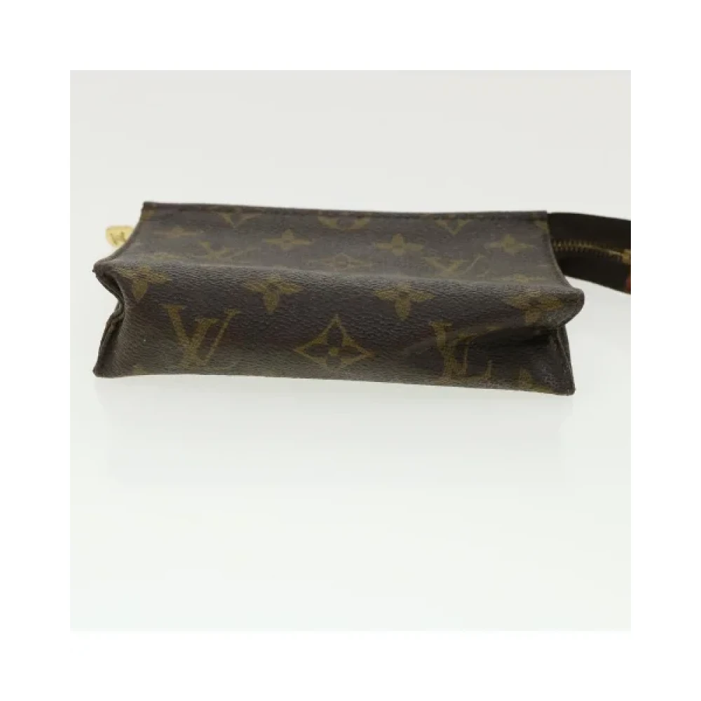 Louis Vuitton Vintage Tweedehands Svart Lerret Handtas Brown Dames