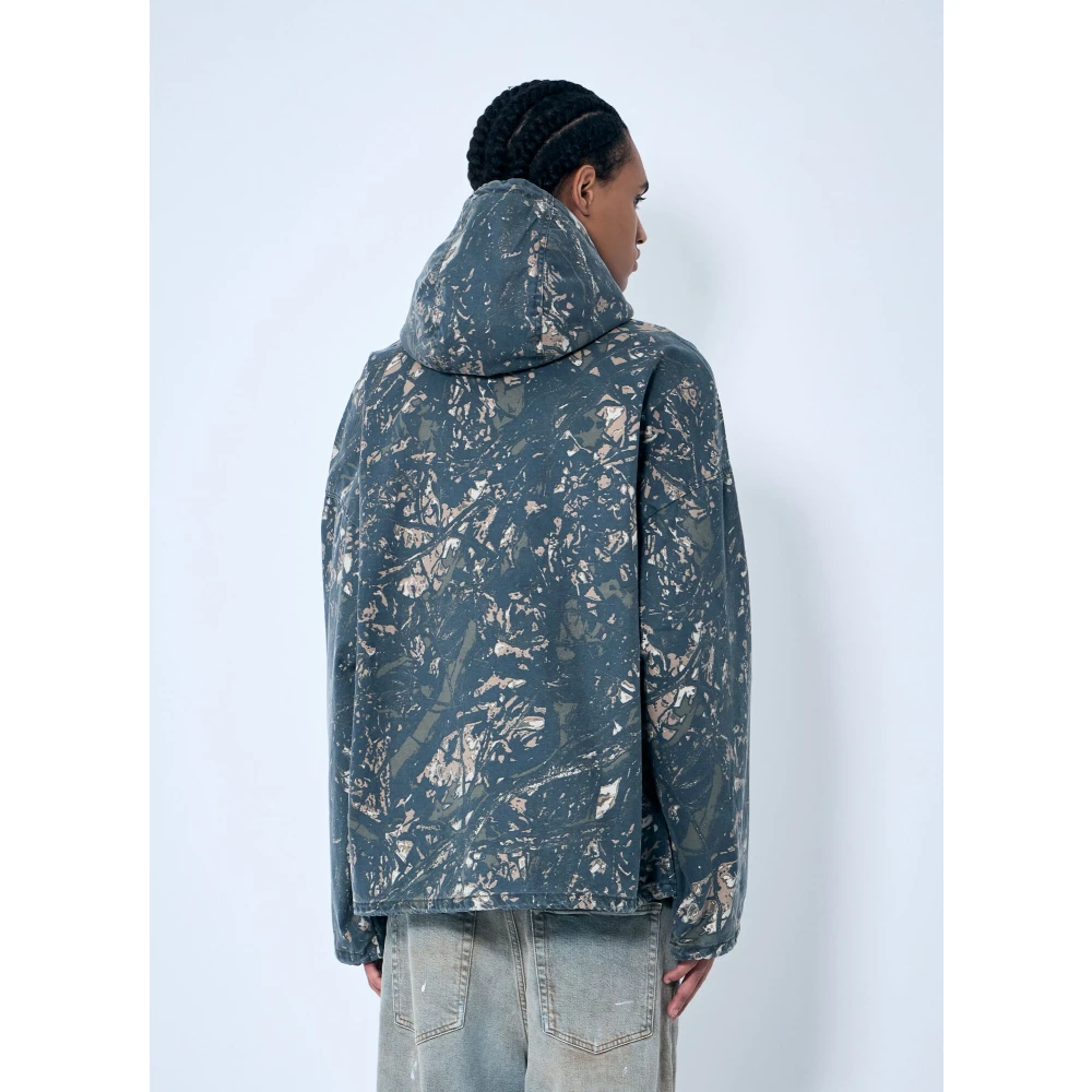 Diesel Camo hoodie met zijzakken Gray Heren