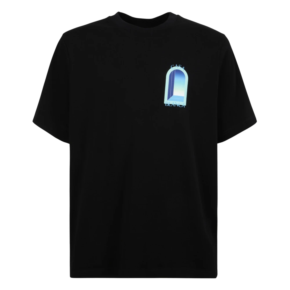 Casablanca Black T-Shirts, Male, Xl, L'arche Short Sleeve T‑Shirt