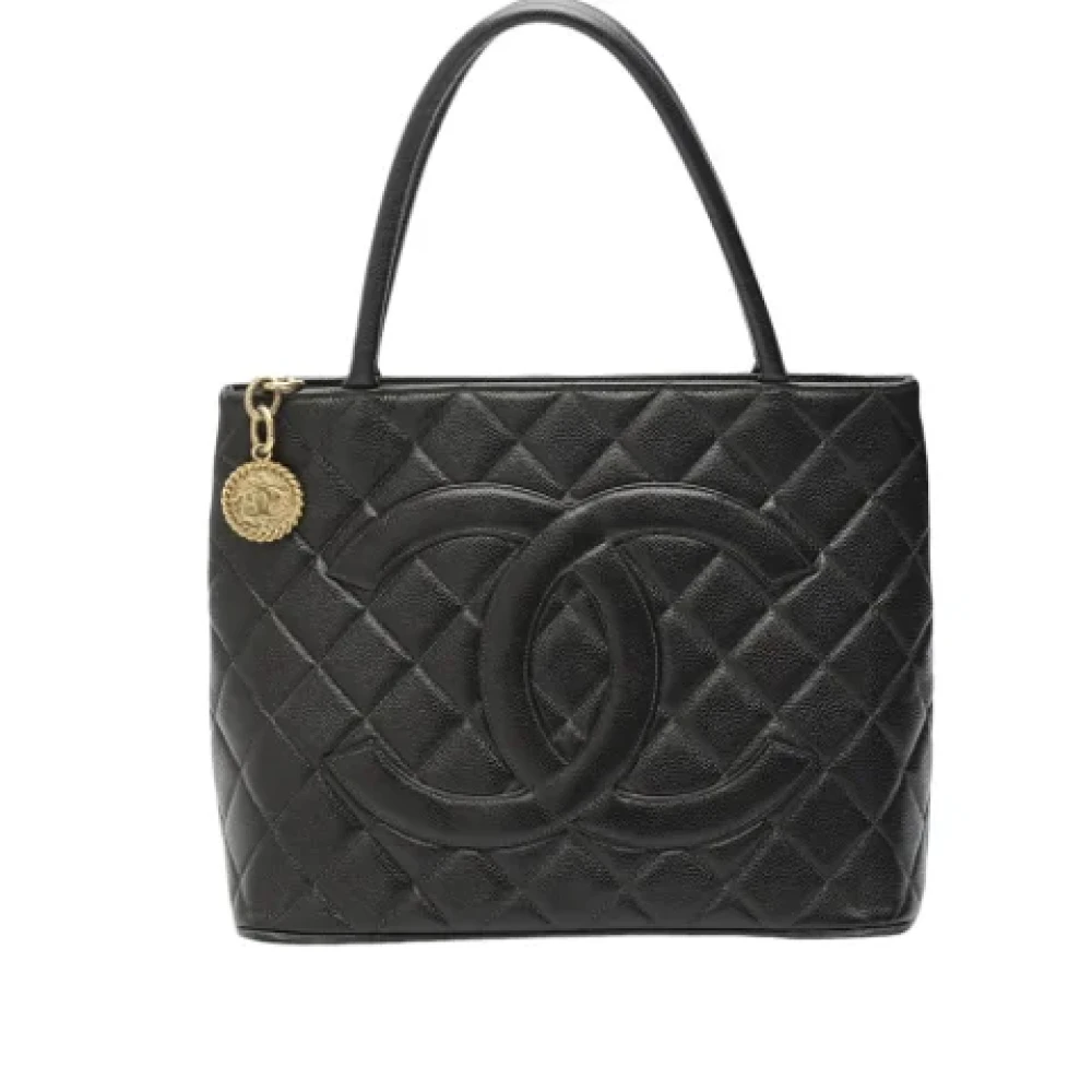 Chanel Vintage Pre-owned Leather totes Black Dames