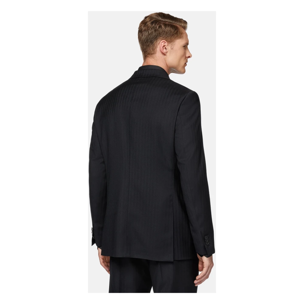 Boggi Milano Herenkostuum in keper van zuivere wol Black Heren