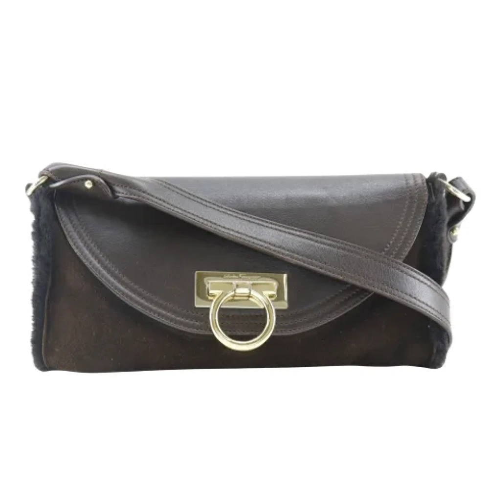 Salvatore Ferragamo Pre-owned Leather shoulder-bags Brown Dames
