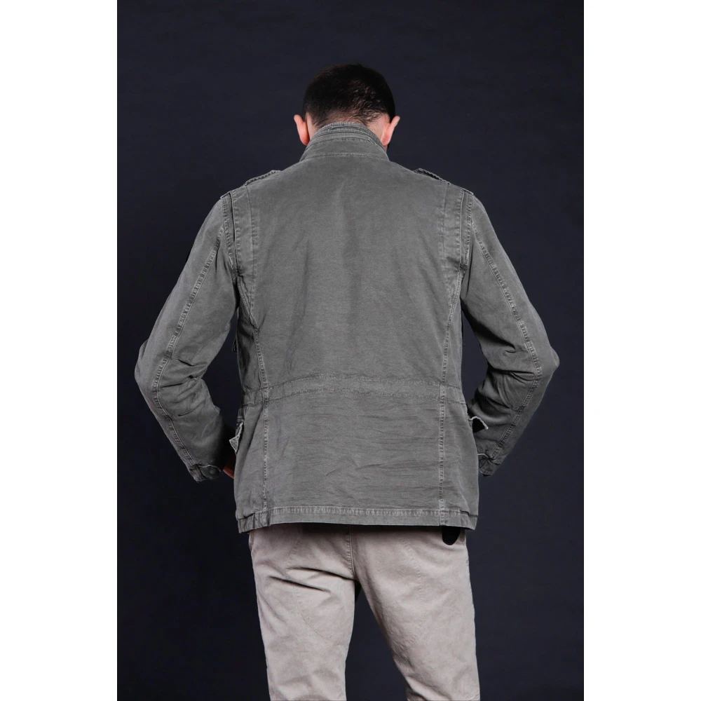 Mason's Camouflage Field Jacket Slim Fit Green Heren
