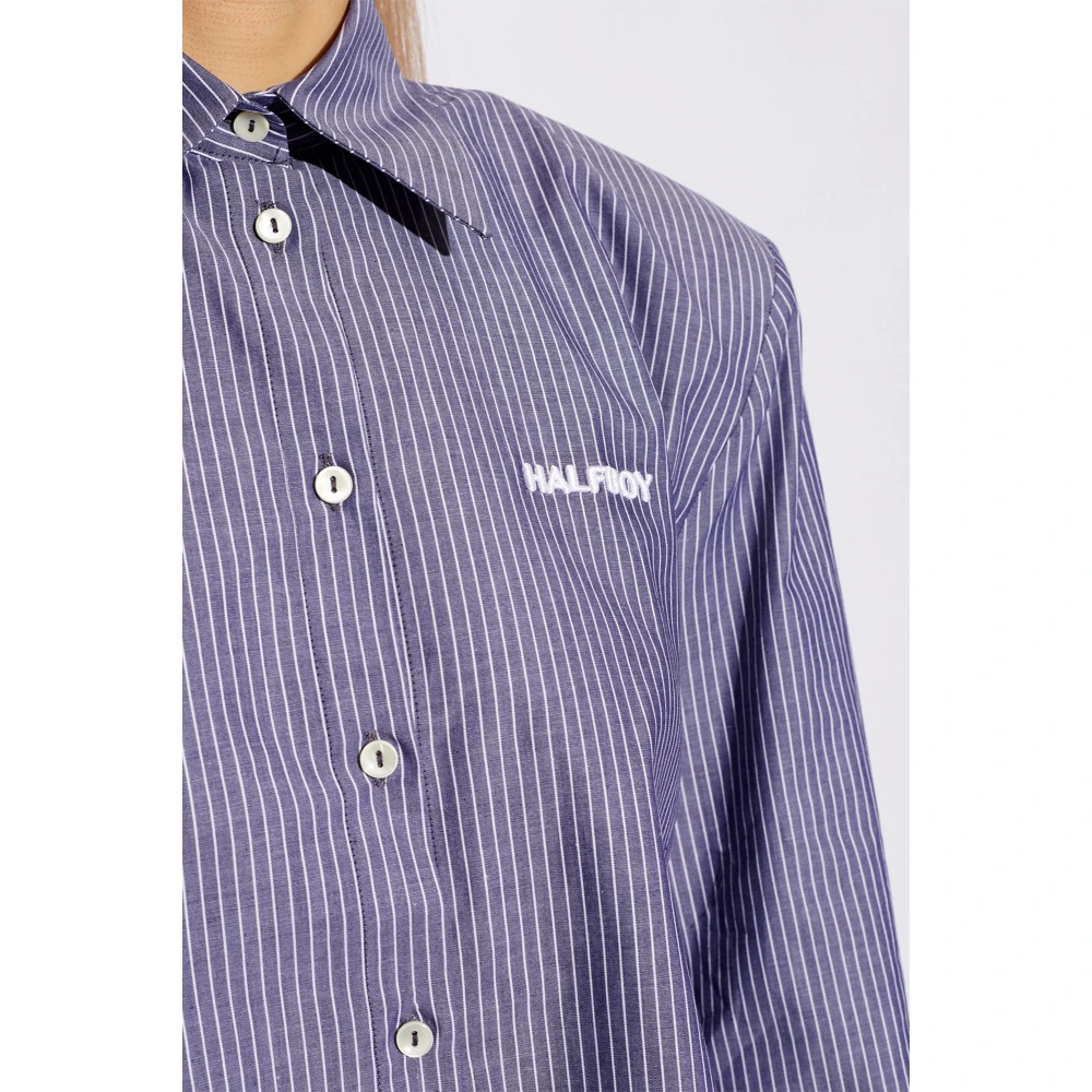Halfboy Gestreept overhemd Blue Dames