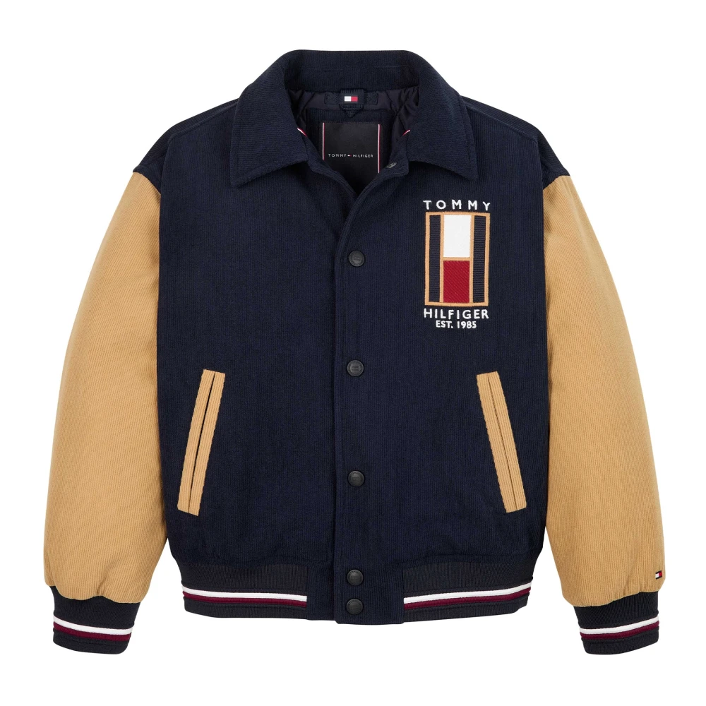 Tommy Hilfiger Färgblock Corduroy Bomberjacka Blue, Unisex