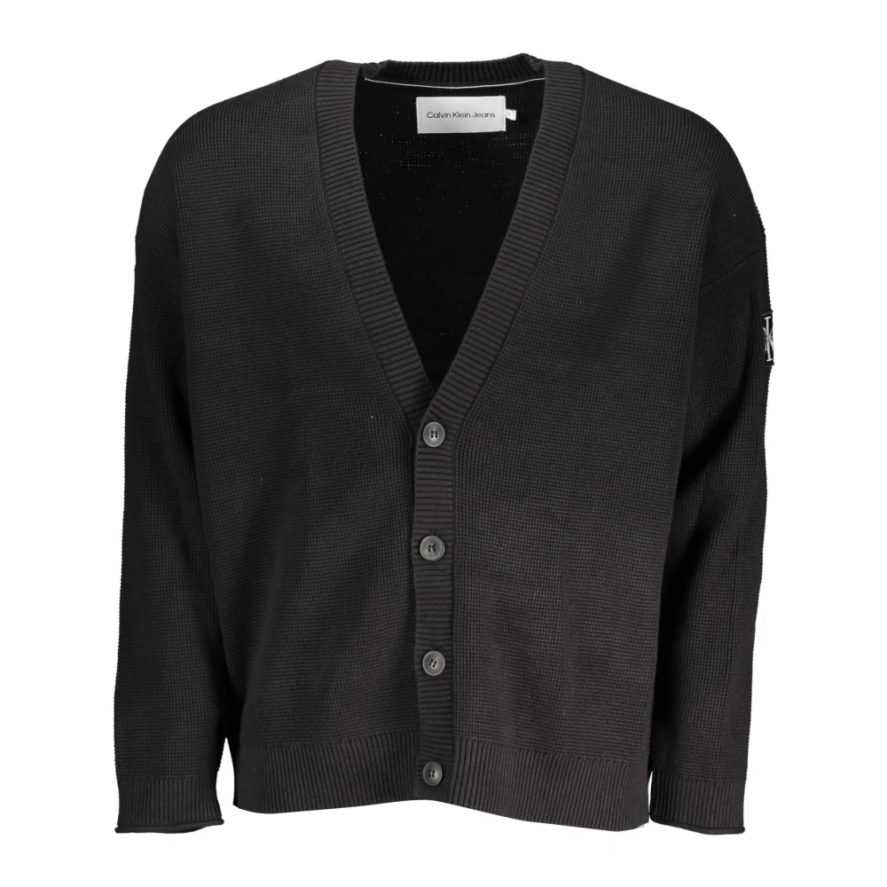 Calvin Klein Zwarte Cardigan met Lange Mouwen Black Heren