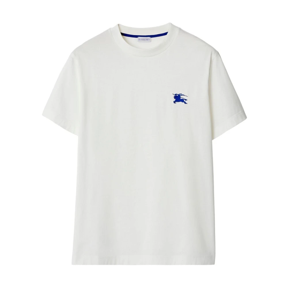 Burberry Vit Bomull T-shirt med Logo Patch White, Herr