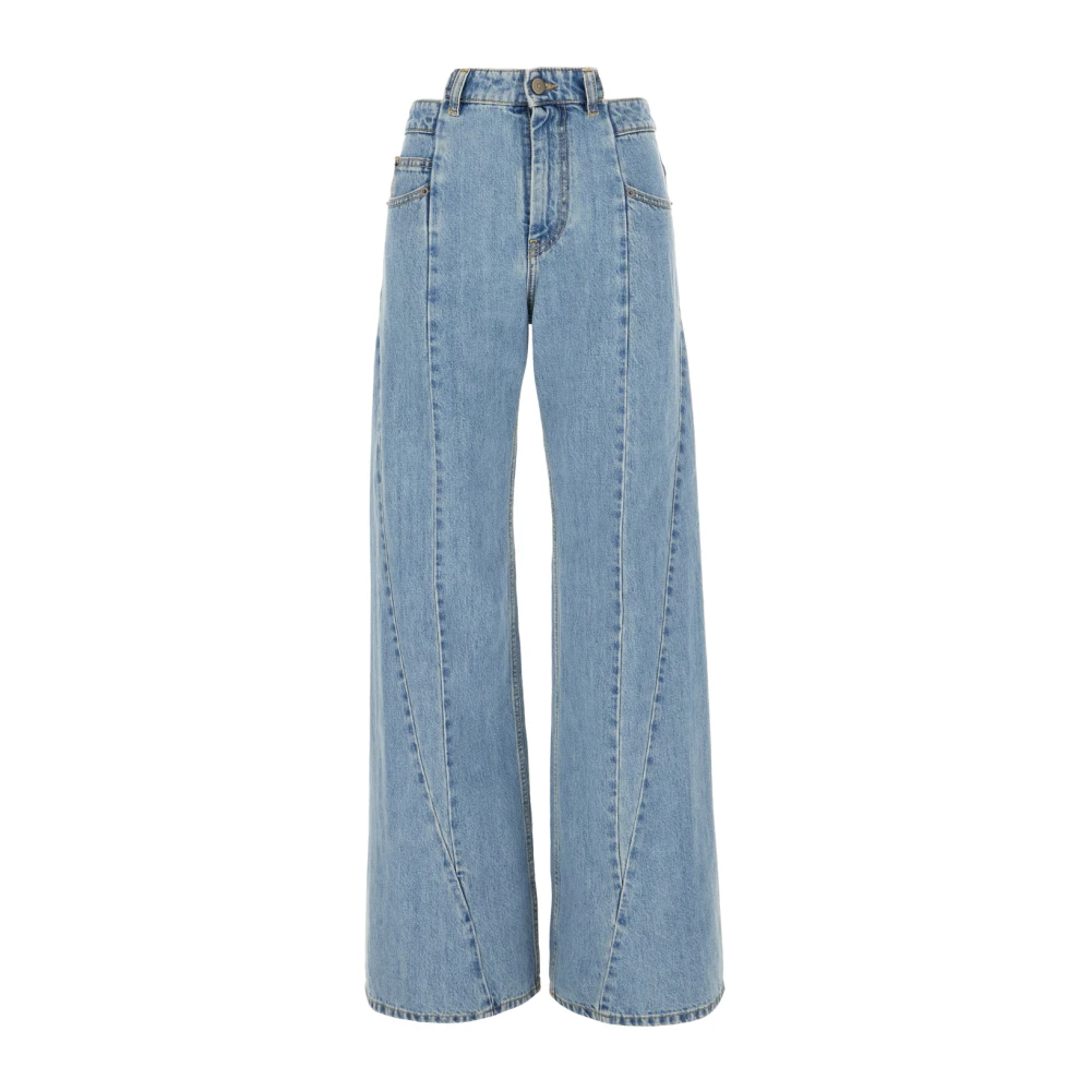 Maison Margiela Décortiqué Wide-Leg Jeans - Female - Wide Jeans - Blue - 3XS - Jeans