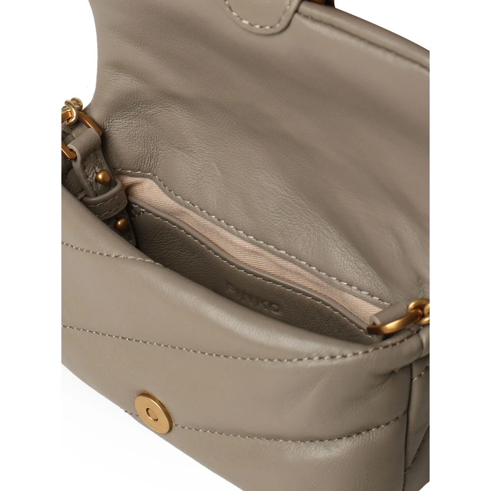 pinko Love Puff Micro Sheep Nappa Tas Gray Dames