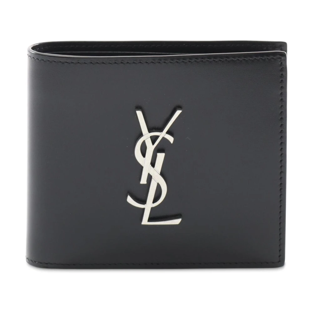 Saint Laurent Vintage Women's Black Pre-Owned Vintage Monogram Bifold Wallet