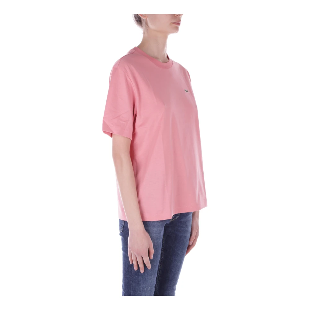 Lacoste Roze Logo Front T-shirt Pink Dames