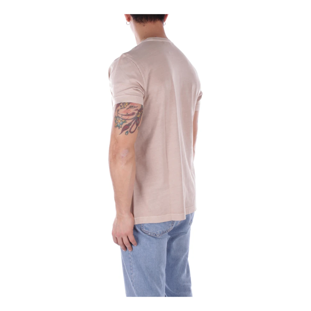 Fay Voorzijde Logo Zak T-shirt Zand Beige Heren