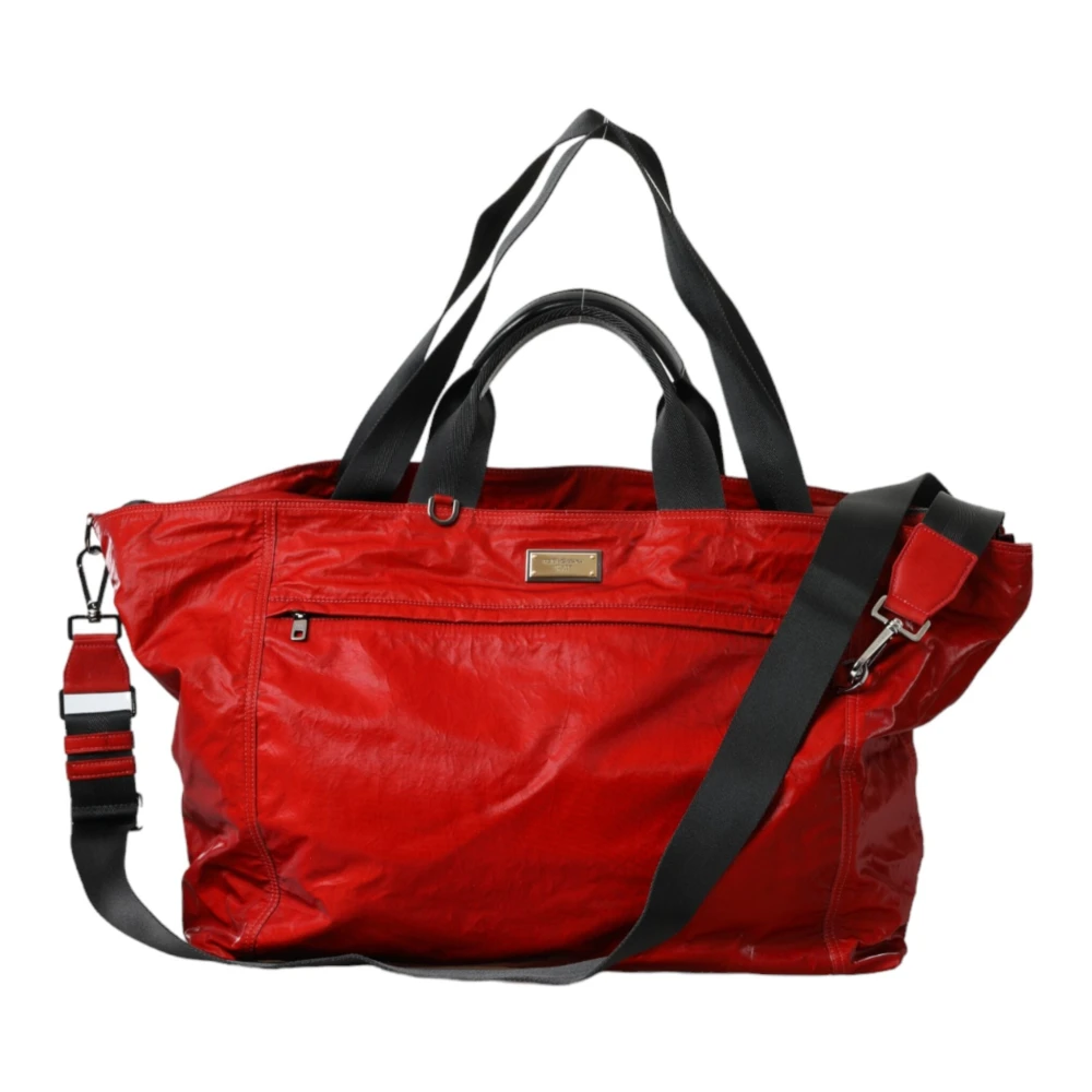 Dolce & Gabbana Rode Nylon-Kalfsleren Schoudertas Red Unisex