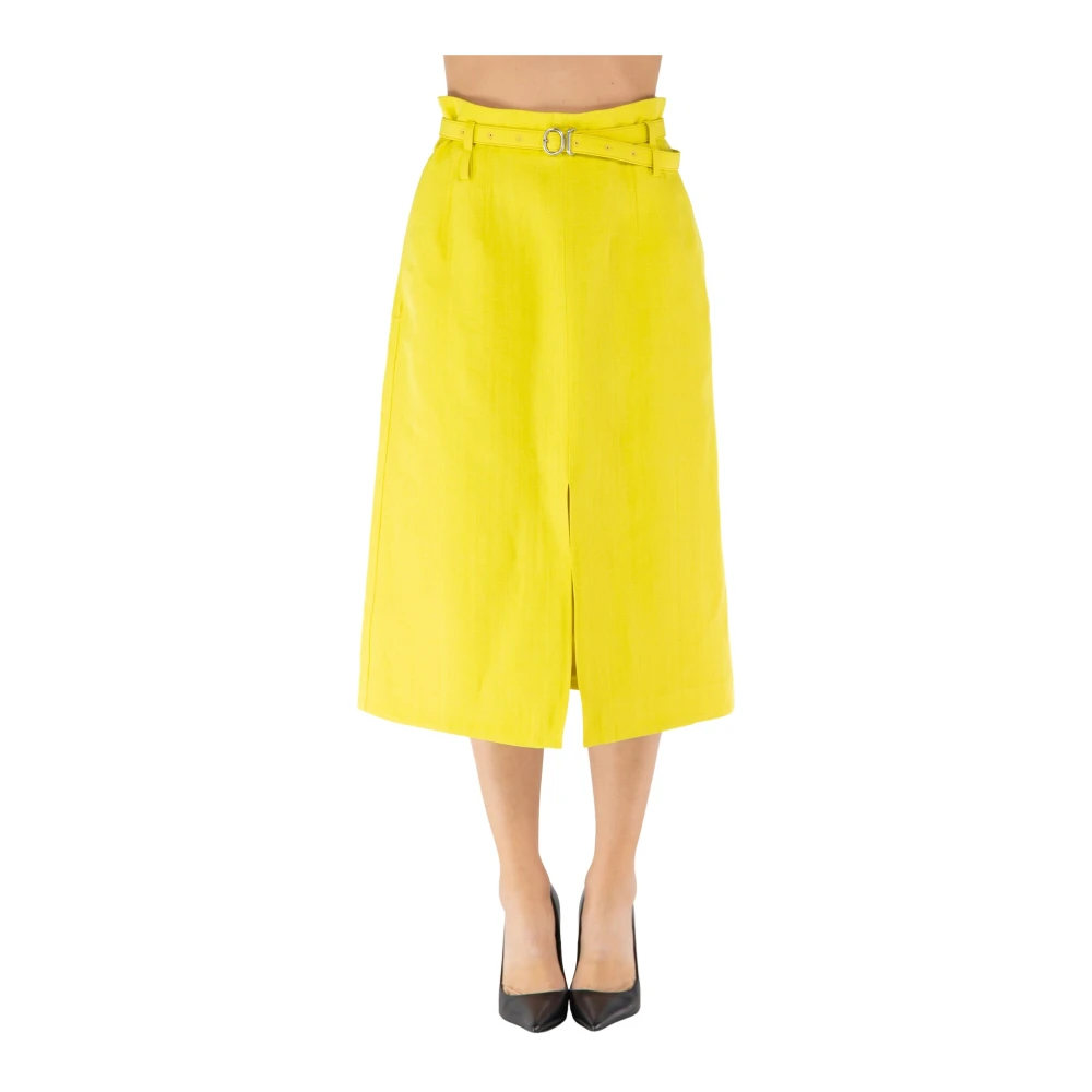 Jil Sander Vrouw Geel Rokken Dames, S, Katoen, Stijlvolle Gonna Rok
