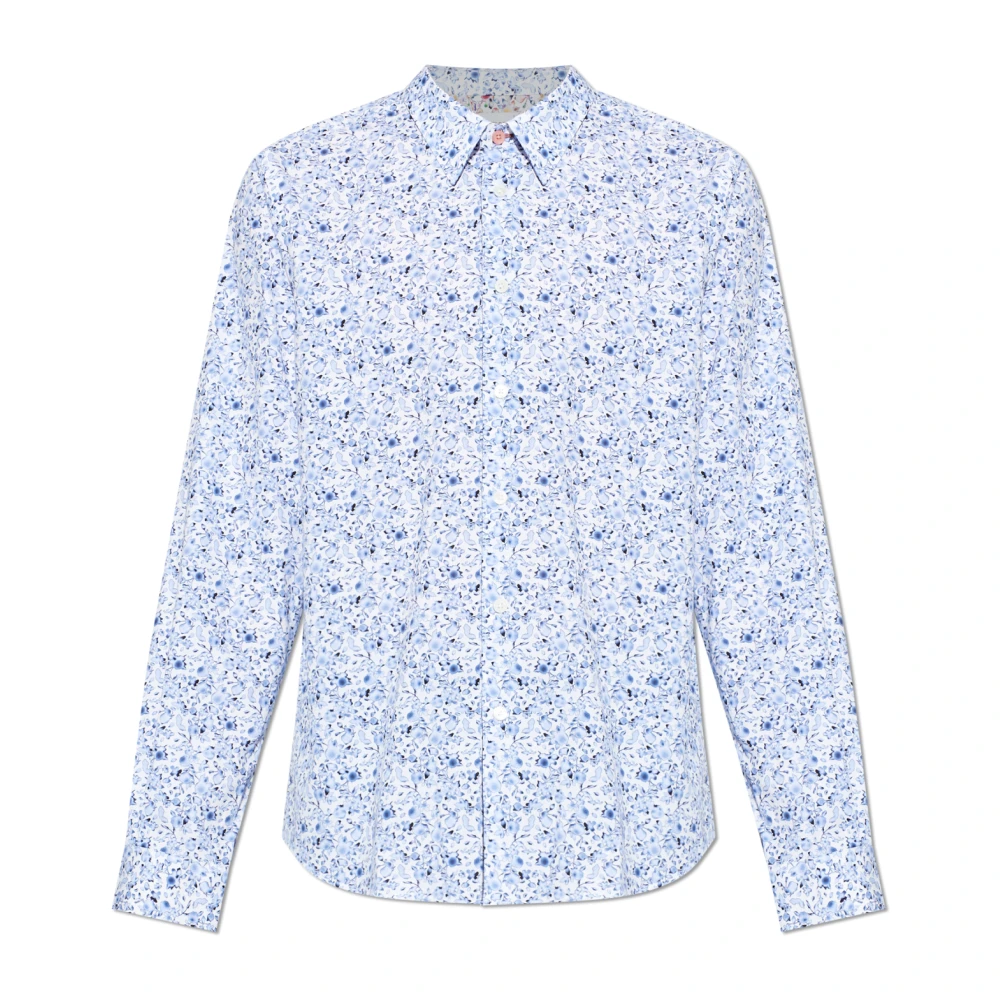 Ps By Paul Smith Mannelijk Wit Overhemden Heren, 2XL, Katoen, Shirt Met Print