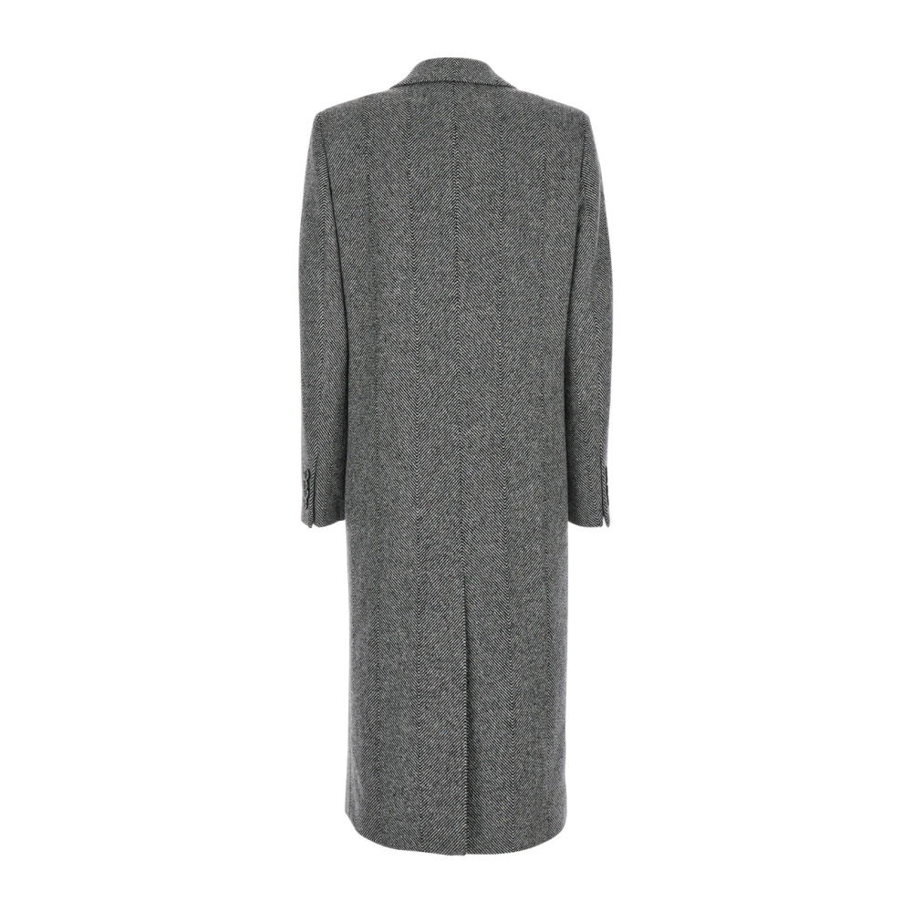 ETRO Dubbel Breasted Grijze Jas Gray Dames