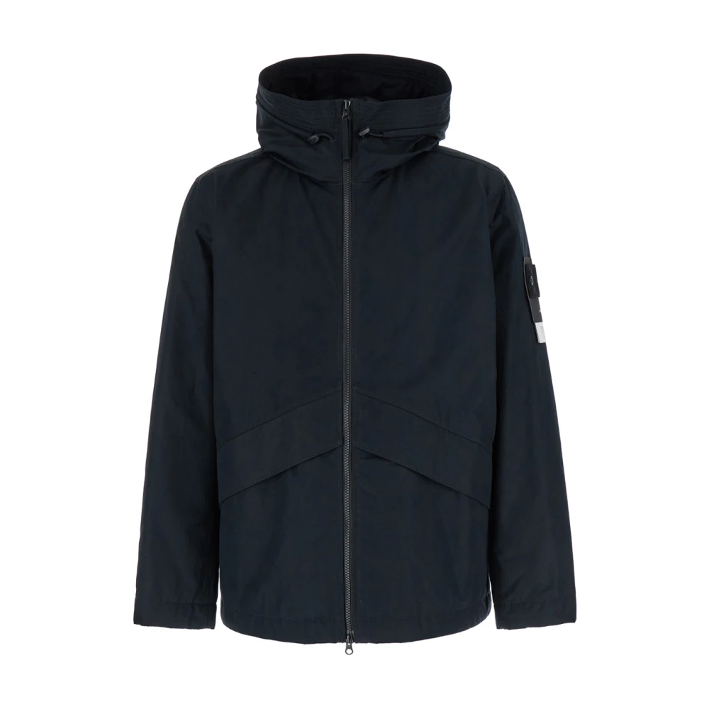 Stone Island Zwarte Katoenen Ventail Jassen Black Heren