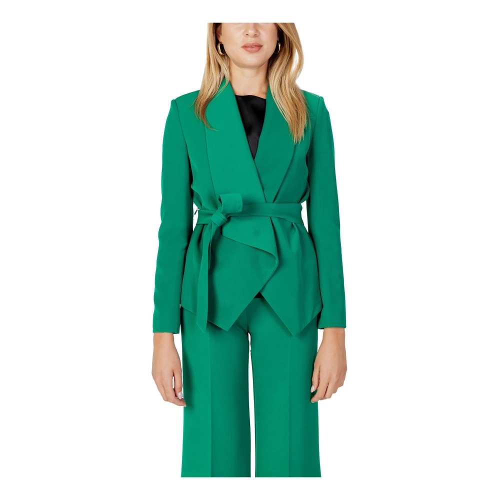 Sandro Ferrone Groene Reverskraag Blazer Herfst Winter Vrouwen Green Dames