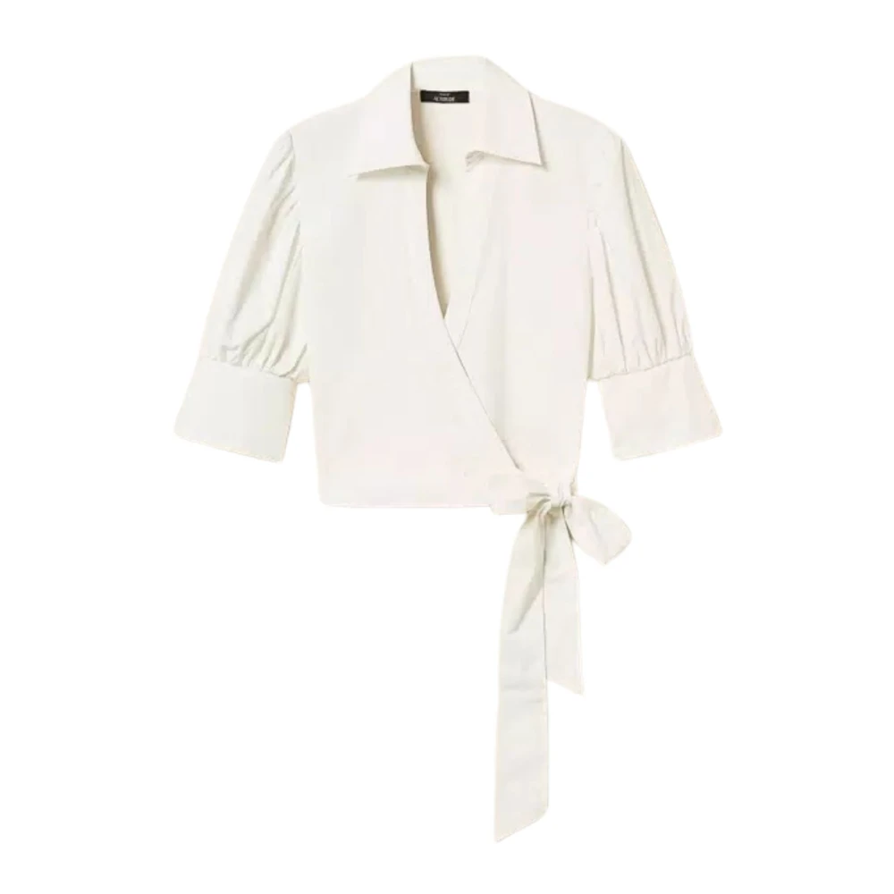 Twinset White Wrap Blouse - Female - Blouses - M - Blouses & Shirts