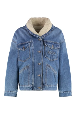 Jeansjacka med fuskpälsfoder
