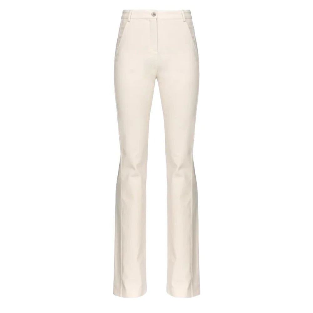 Pinko Women's Pink O, Wide Trousers, L, Flared Leg Trousers With French Pockets