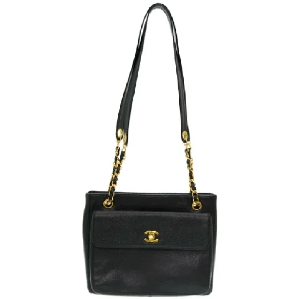 Chanel Vintage Pre-owned Leather shoppers Black Dames