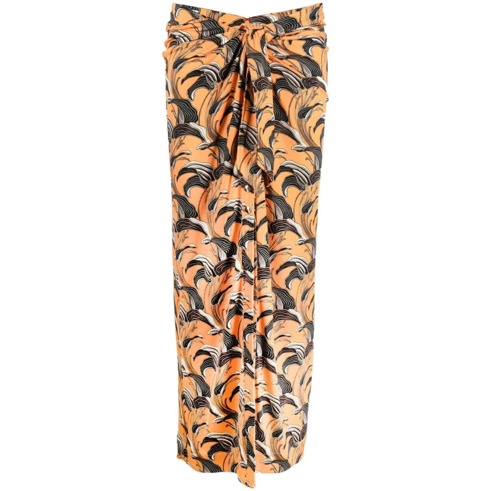 Paco Rabanne Casual Oranje Jersey Rok Orange Dames