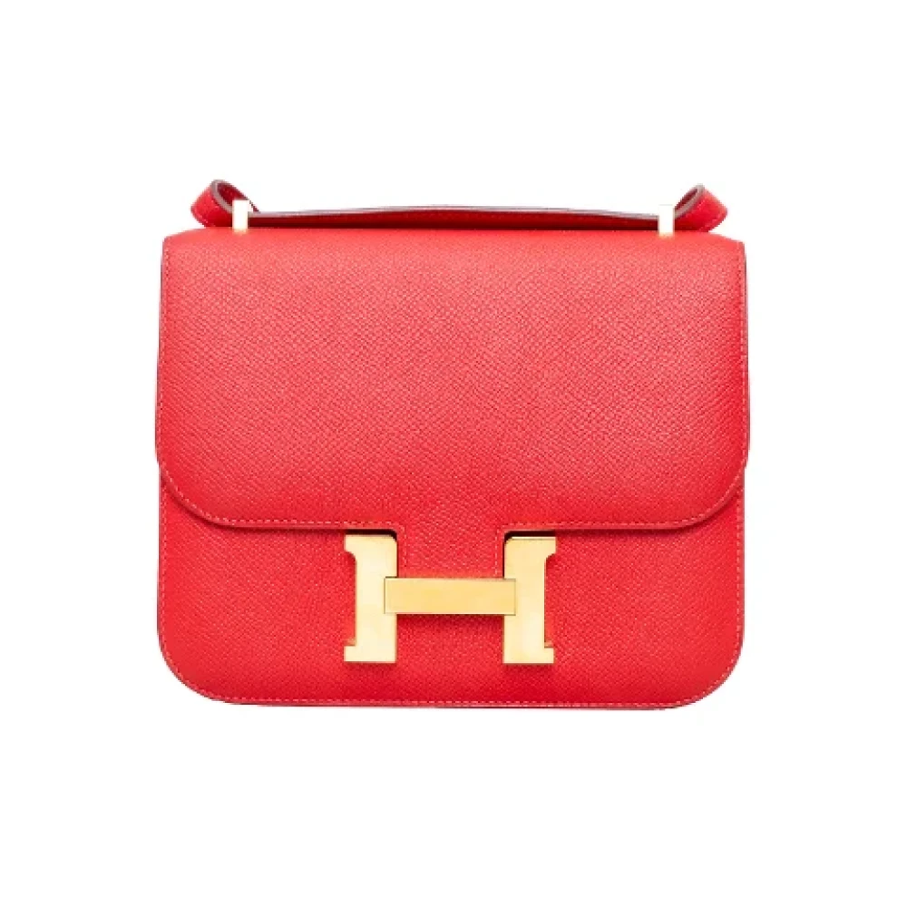 Hermès Vintage Pre-owned Leather crossbody-bags Red Dames