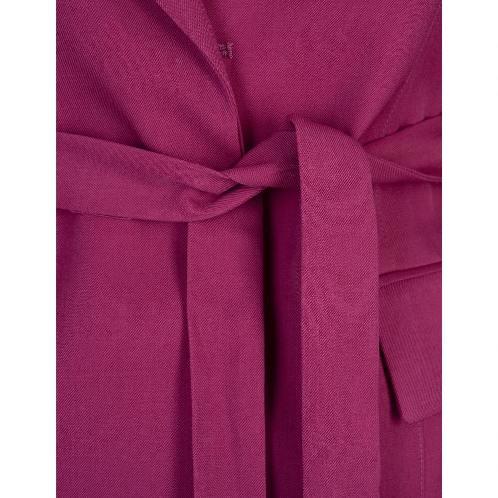 Lanvin Fuchsia Geriemde Wollen Jas Pink Dames