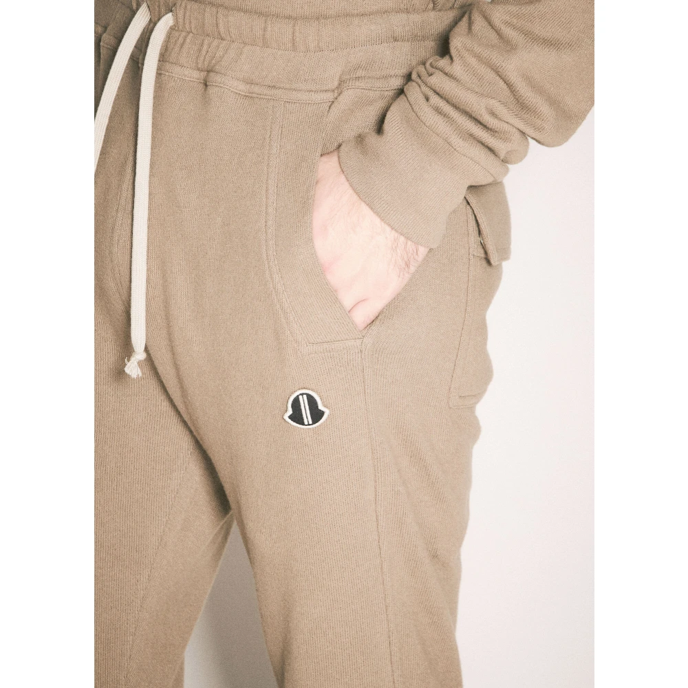Moncler Katoenen Gebreide Trainingsbroek Beige Heren