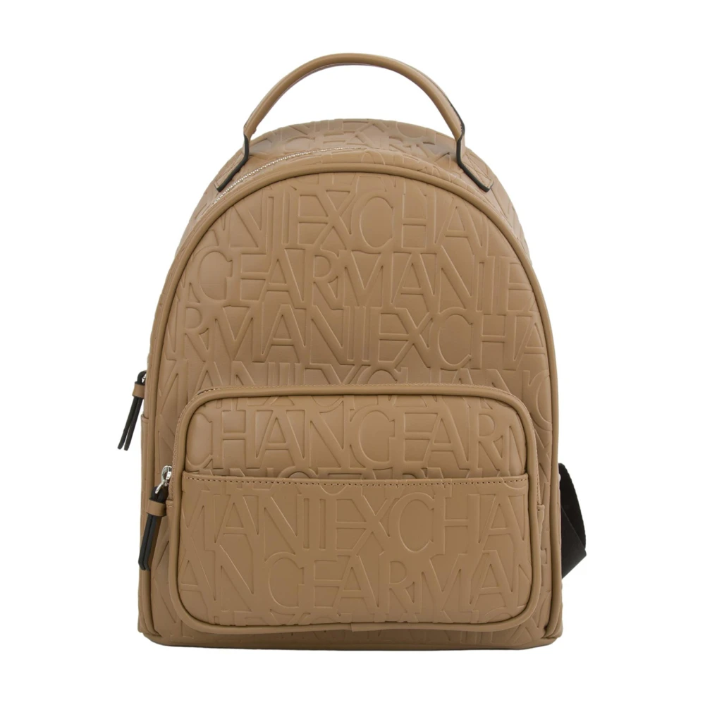 Armani Exchange Beige Ryggsäck Stilren Urban Resväska Brown, Dam