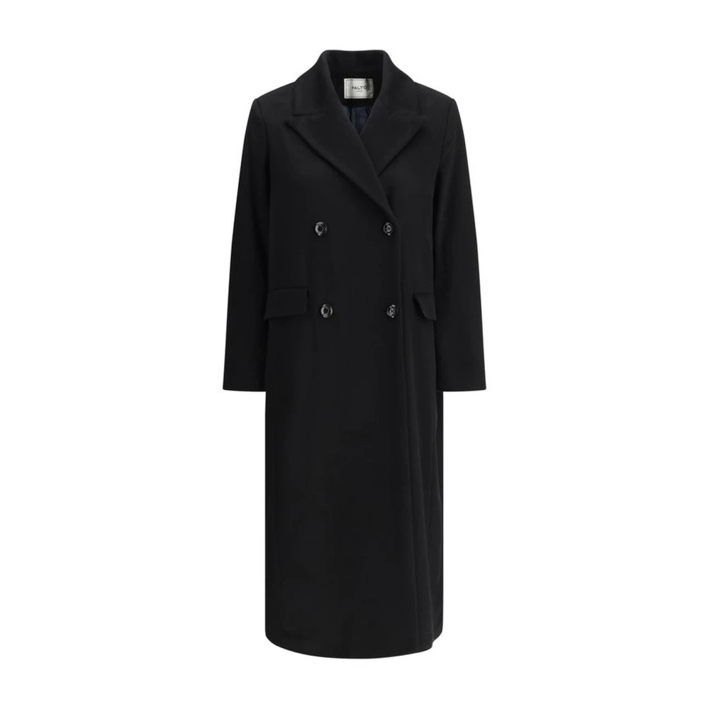 Paltò Kasjmier Dubbel-Breasted Jas met Speer Revers Black Dames