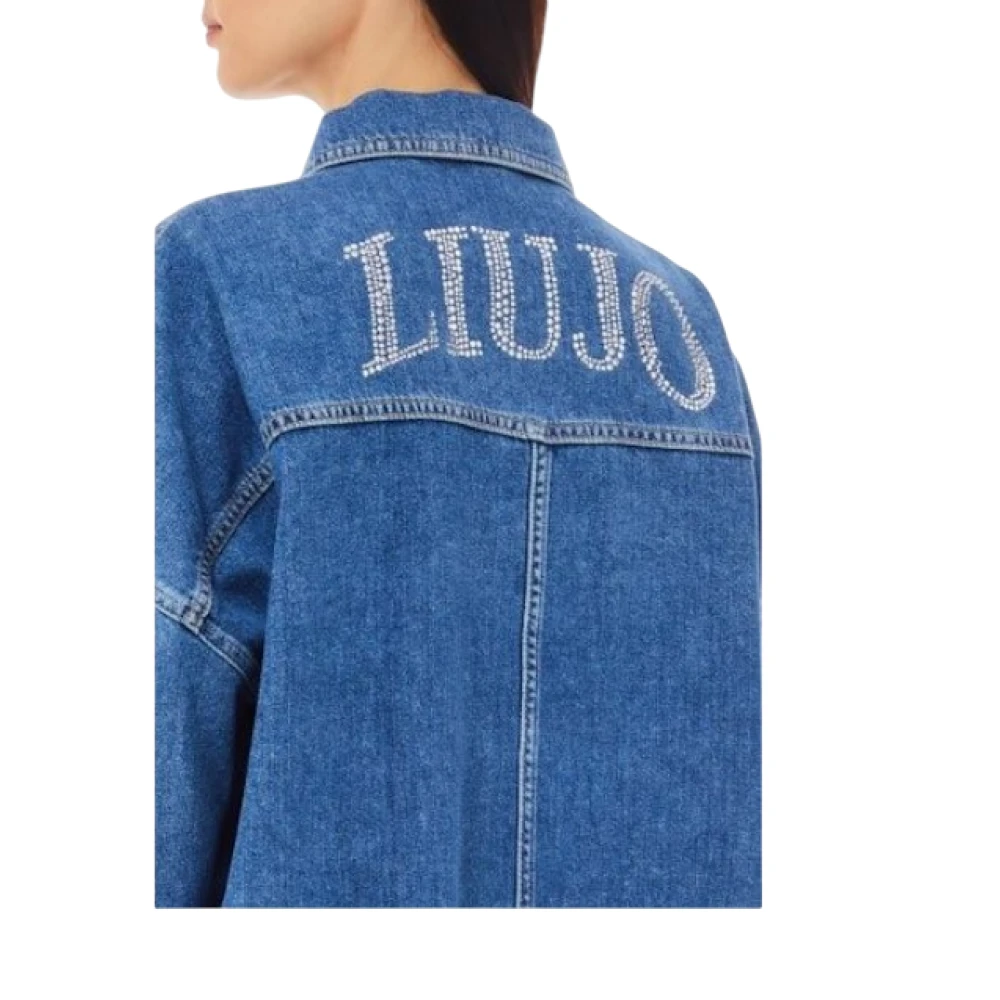 Liu Jo Denim shirt met puntkraag Blue Dames
