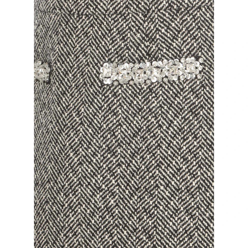 Self Portrait Minirok met Strass Details Black Dames