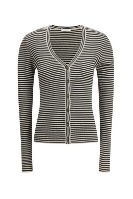 cardigan-a-rayures-col-en-v