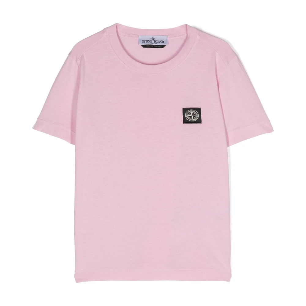 Stone Island Pink Kids Short Sleeve T-Shirts, Male, 8 Y, T-Shirt