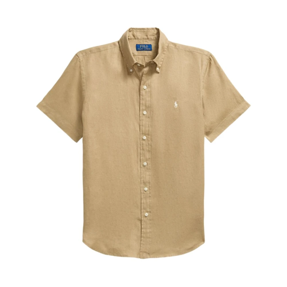 Polo Ralph Lauren Men's Beige Short Sleeve Shirts, S, Shirts