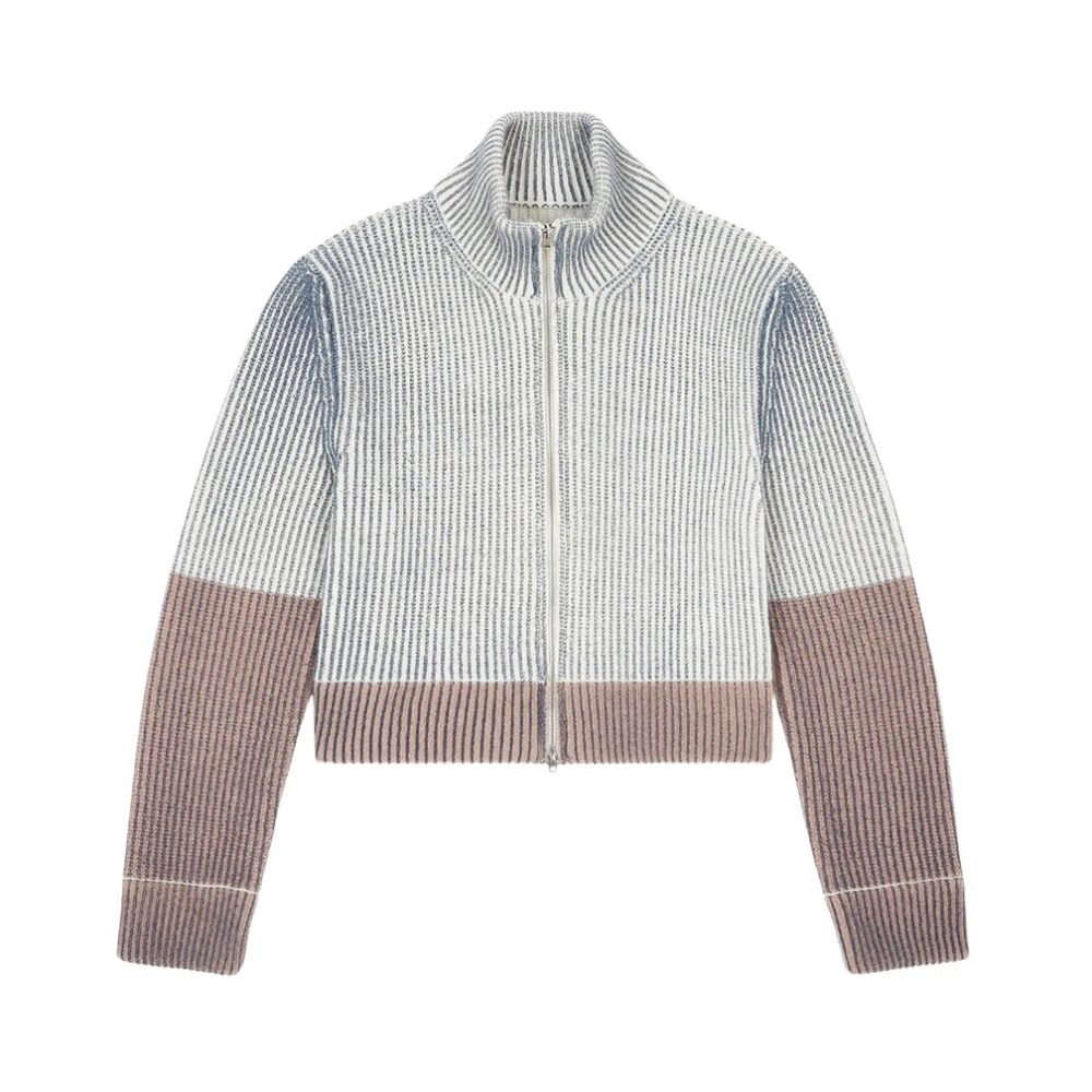 MM6 Maison Margiela Högkrags Cardigan med Dragkedja Multicolor, Dam