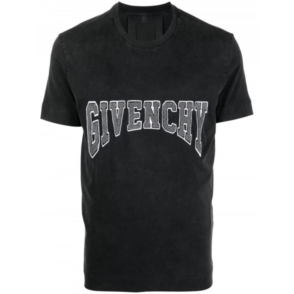 Givenchy Slim Fit T-Shirt met College Patch Zwart Heren