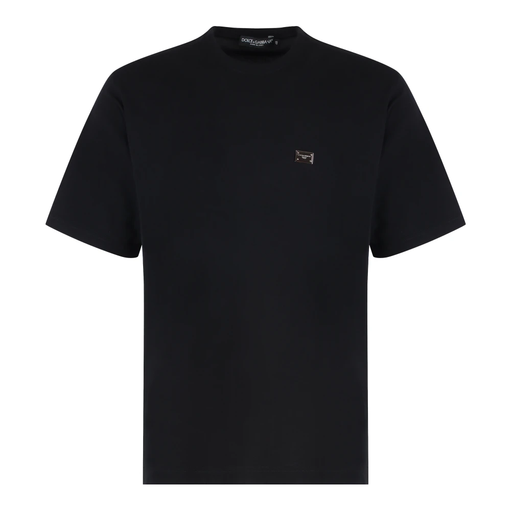 Dolce & Gabbana Katoenen Crew-neck Logo T-shirt Black Heren