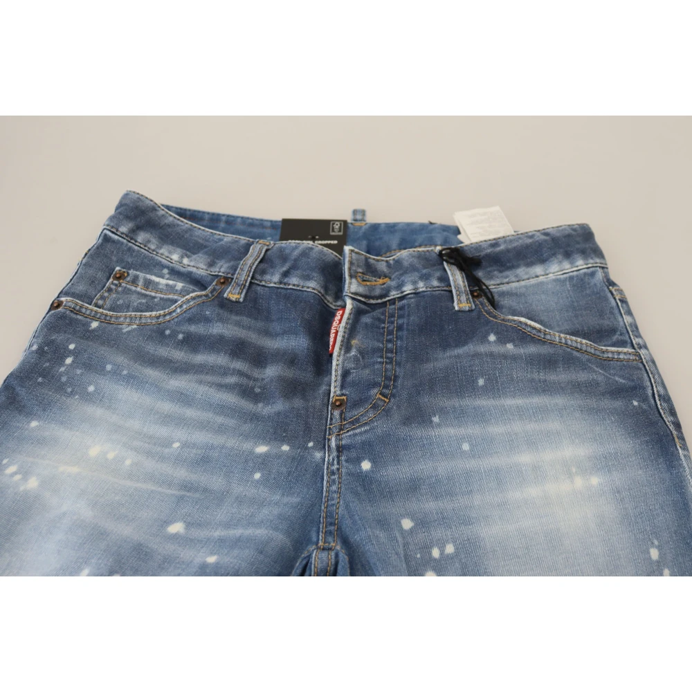 Dsquared2 Blauwe Cropped Denim Jeans Blue Dames