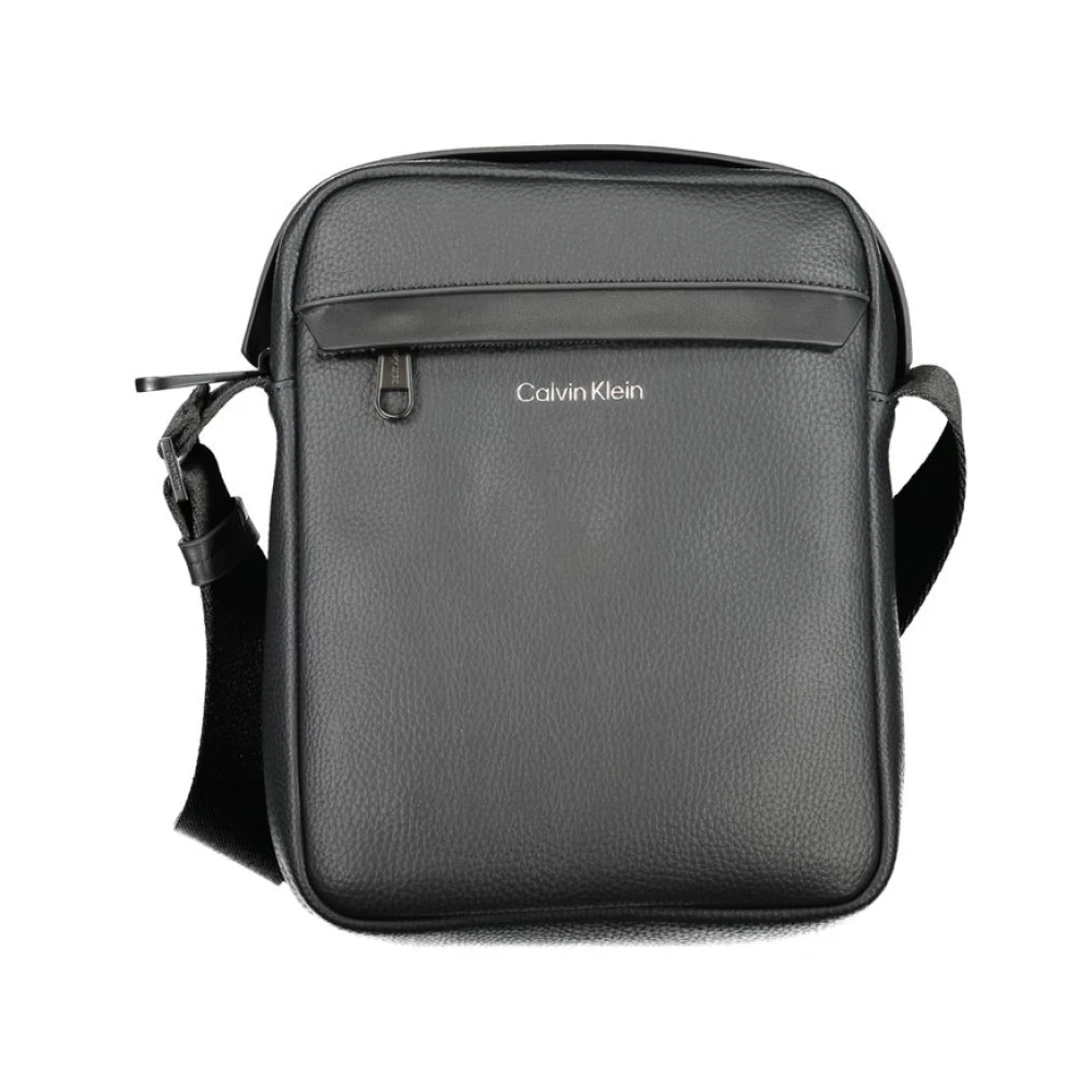 Calvin Klein Zwarte Polyester Schoudertas met Verstelbare Band Black Heren