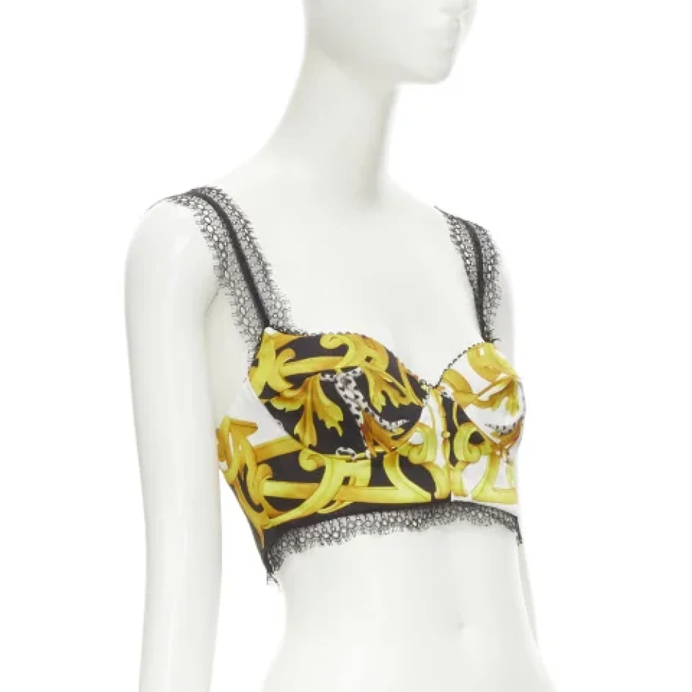Versace Pre-owned Polyester tops Yellow Dames